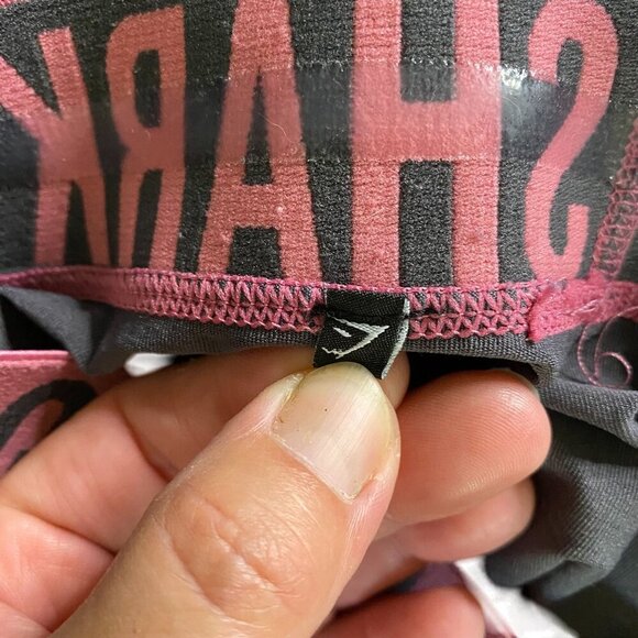 Gymshark Womens Gray Leggings With Pink Logo Waistband Size Small Stretchy & Com - Picture 4 of 4